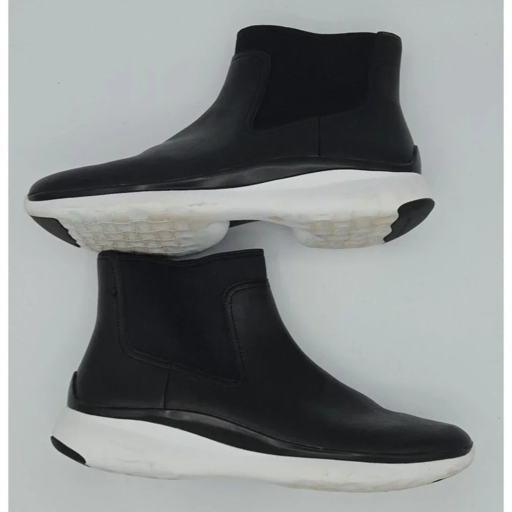 Waterproof Cole Haan 3 Zerogrand Chelsea Black Leather Ankle Boots Size 7B